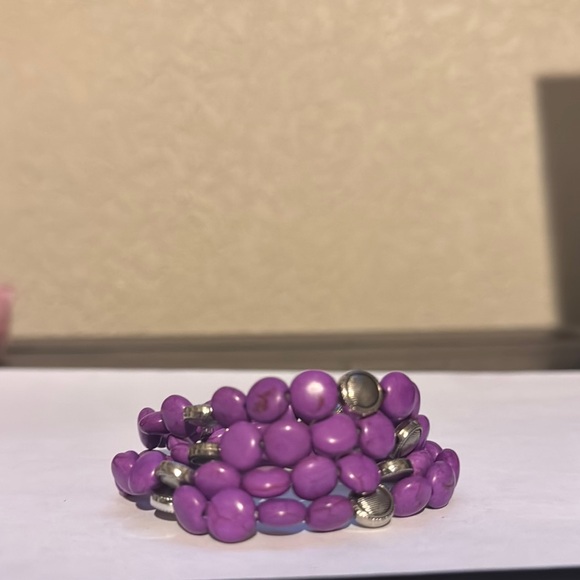 3/$12 Paparazzi Purple Crackle Stone and Silver Multi-Strand Bracelet - Picture 1 of 3